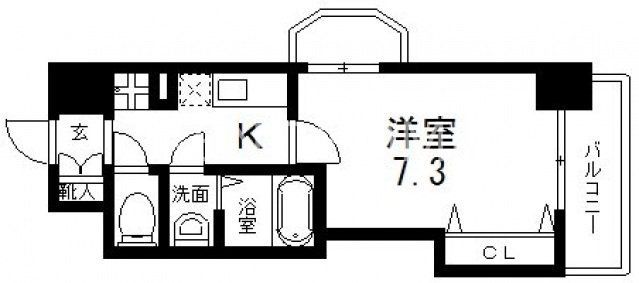 東大阪市三ノ瀬のマンションの間取り