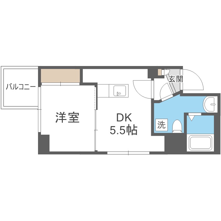 【プライマル札幌北１８条の間取り】