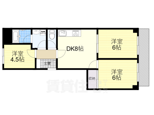 豊中市寺内のマンションの間取り