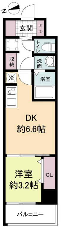 大阪市浪速区日本橋東のマンションの間取り