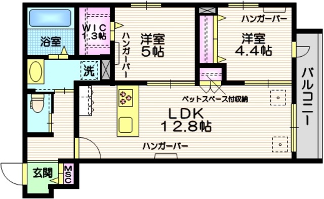 大田区南雪谷のマンションの間取り