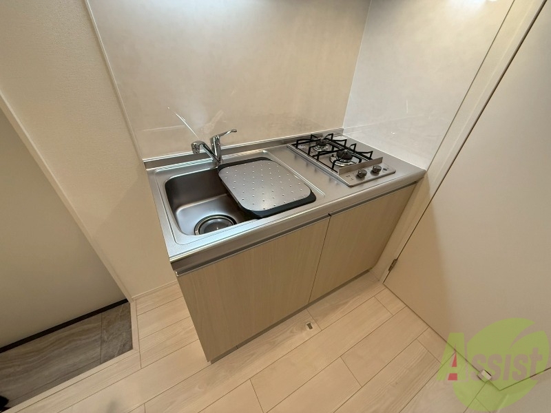 キッチン　２口コンロが付いており、お料理の効率もはかどりそうです。