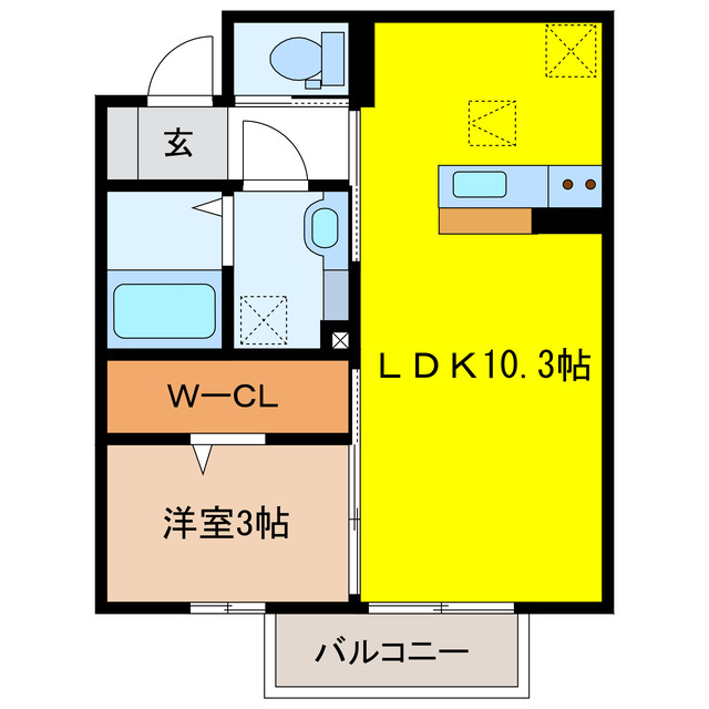 岐阜県岐阜市水主町１（アパート）の賃貸物件の間取り