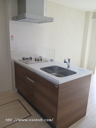 キッチン　2口ガスコンロ付きシステムキッチン