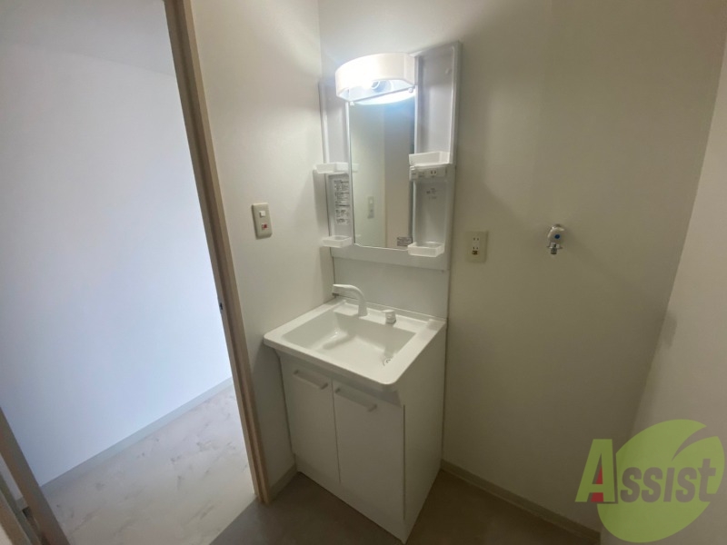 洗面設備　シャンプードレッサー。身支度はここでばっちりですね。