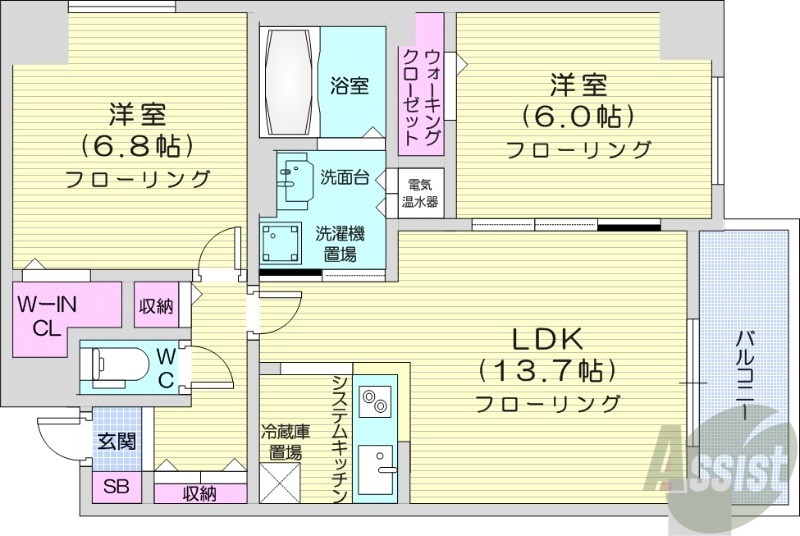 コモドN1の間取り写真