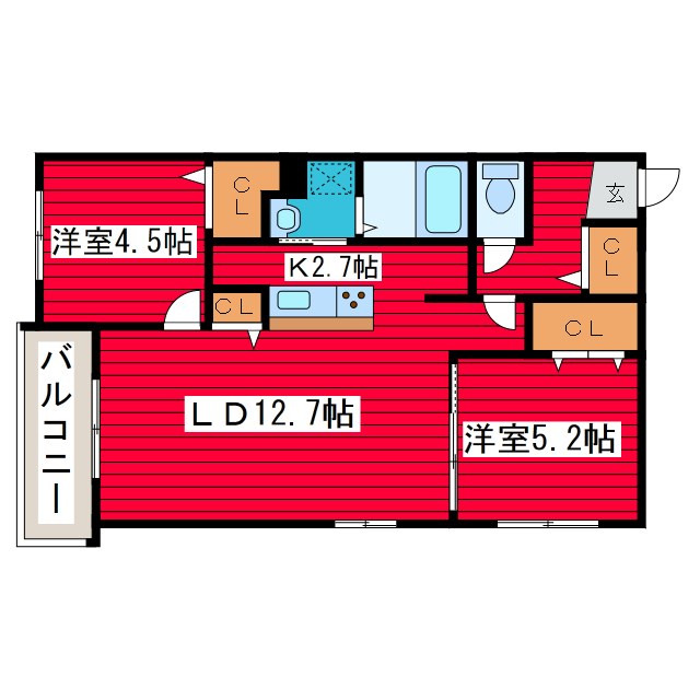 LUXEAER月寒東の間取り写真