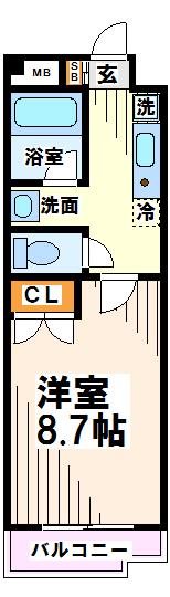京王線 府中駅 徒歩3分 8階建 築29年の間取り写真