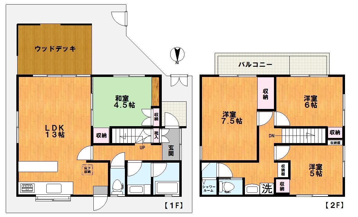 富士見町12-4貸家の間取り写真