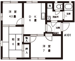 シルキーウインドA棟の間取り