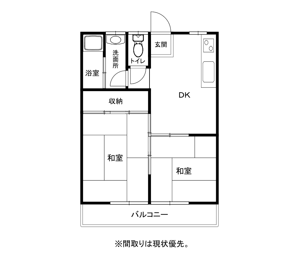 真方コーポIの間取り