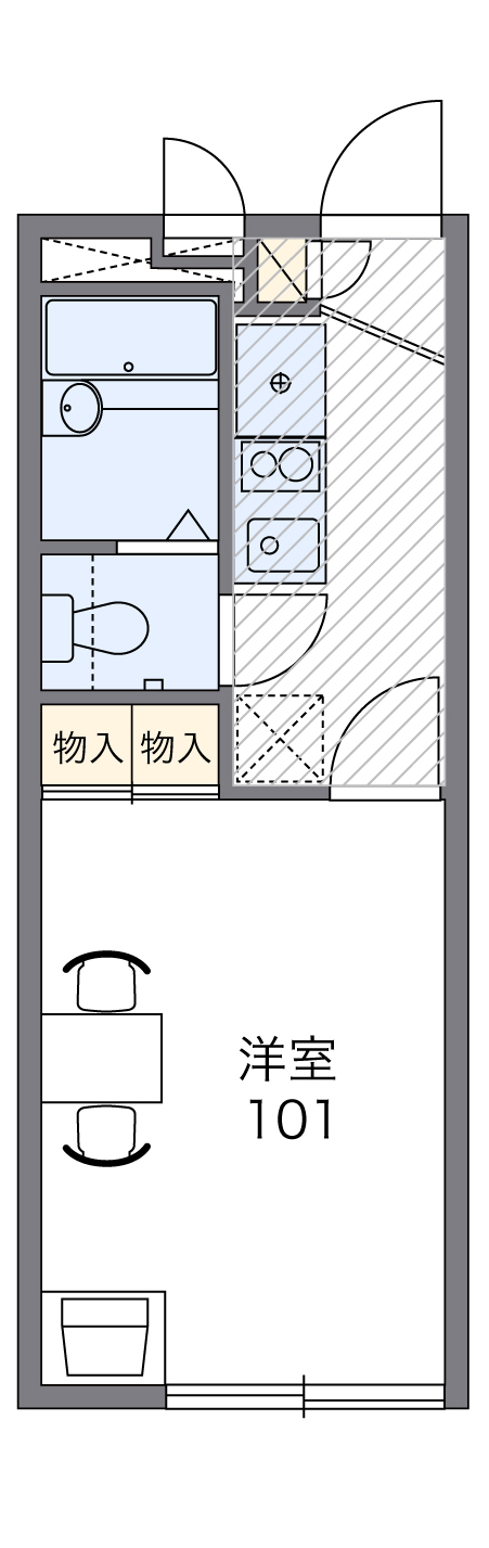 鹿児島市上荒田町のアパートの間取り