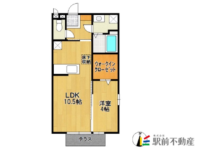 鳥栖市原町のアパートの間取り