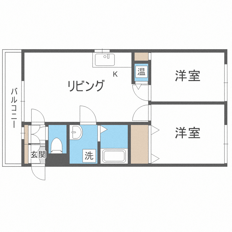 札幌市東区北四十条東のマンションの間取り