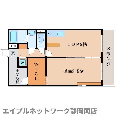 静岡市駿河区曲金のマンションの間取り