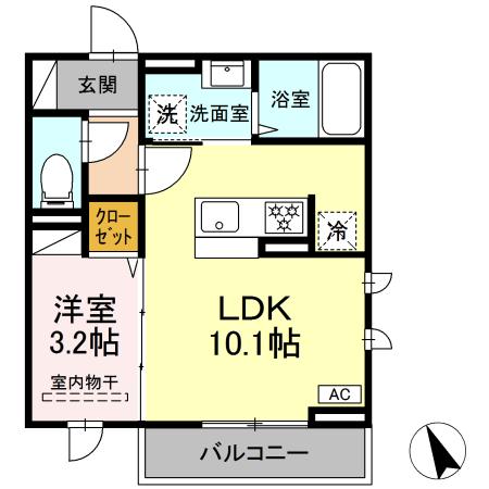 Ｄ－ＲＯＯＭ　ＦＬＡＴの間取り