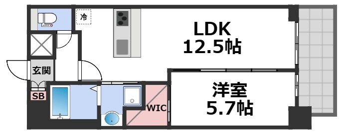 プレサンスOSAKA東成中本ハーヴィルの間取り