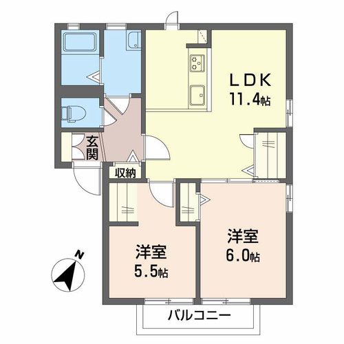 サンライフ和気Bの間取り