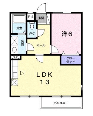 高松市太田上町のアパートの間取り