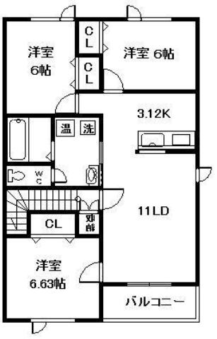 上川郡比布町新町のアパートの間取り