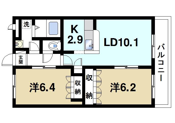 天理市田町のマンションの間取り