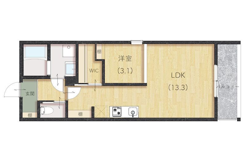 エクセレントヴェール塩冶NEXTの間取り