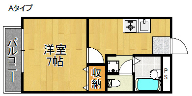 泉佐野市大西のアパートの間取り