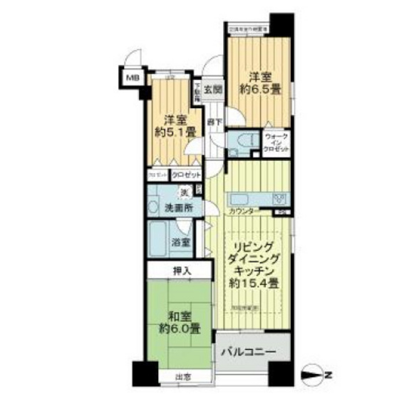 広島市中区上幟町のマンションの間取り