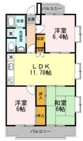 藤沢市円行のマンションの間取り