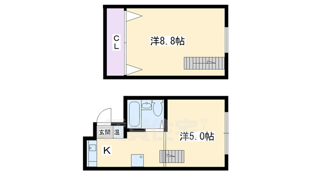 京都市中京区左京町のマンションの間取り