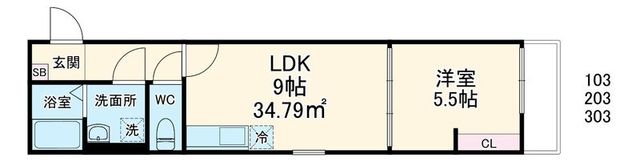 伊勢原市桜台のアパートの間取り