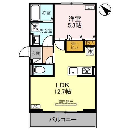 前橋市上大島町のアパートの間取り