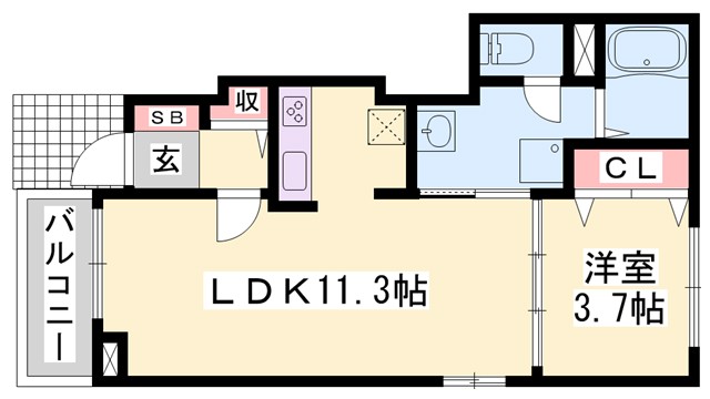 ラフレシールあぼしAの間取り