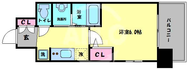 エステムコート大阪WESTIIの間取り