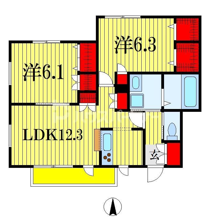 ガーデンヒルズ稲毛柏台Dの間取り