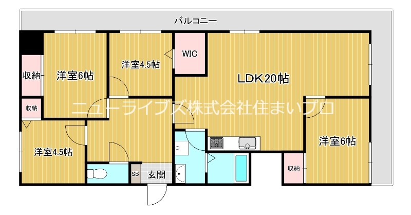 門真市野里町のマンションの間取り