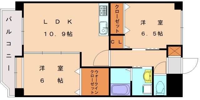 糟屋郡新宮町下府のマンションの間取り