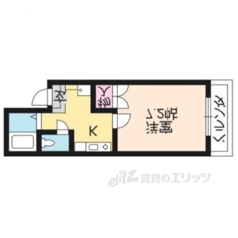 京都市上京区中猪熊町のマンションの間取り