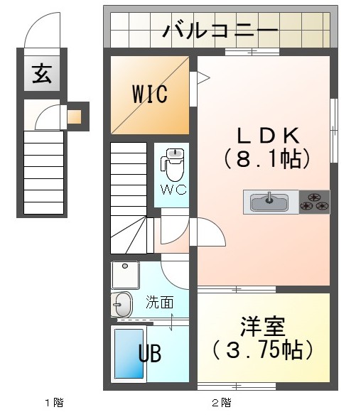 高木町新築アパートの間取り