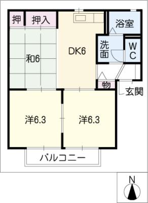 ＣｏｕｒｔＡｚｅｌｉａ　Ａ棟の間取り