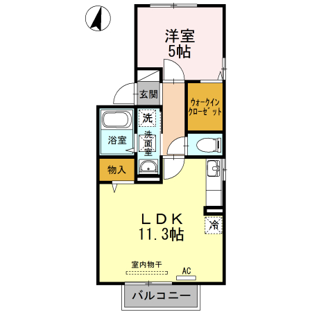 山口市小郡上郷のアパートの間取り