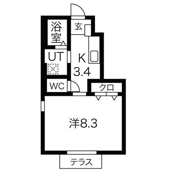 郡山市安積町日出山のアパートの間取り