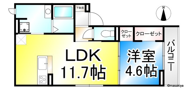 パークサウス栗田の間取り