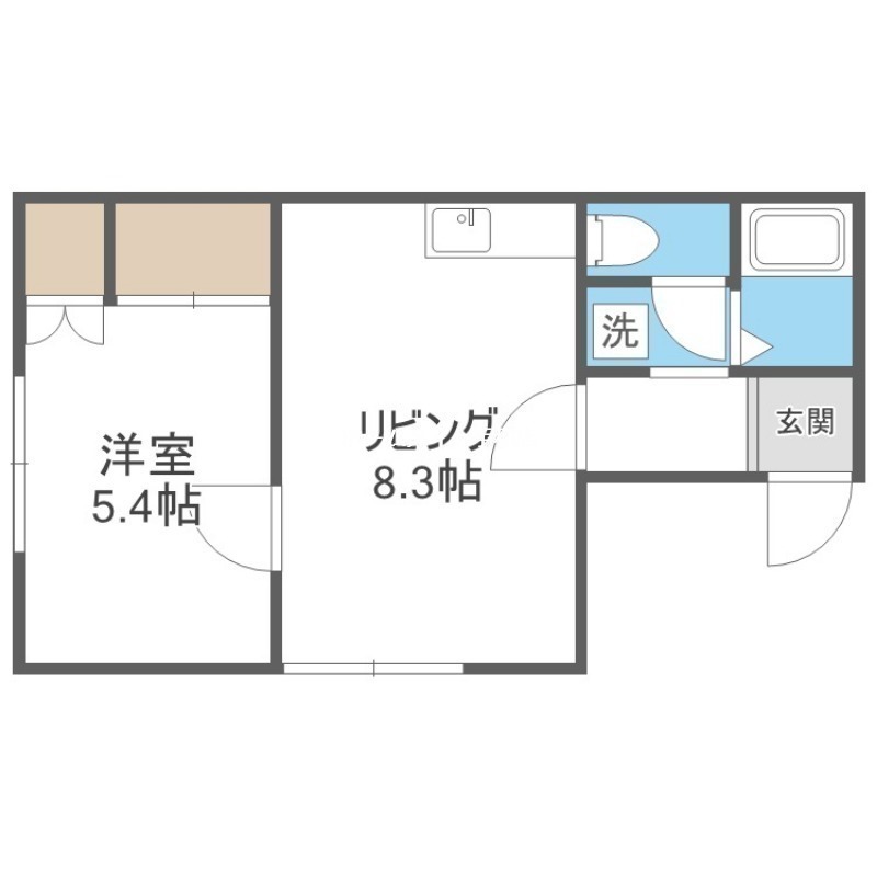 札幌市手稲区新発寒五条のアパートの間取り