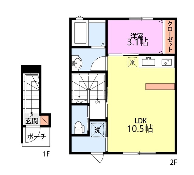 新潟県新潟市中央区学校町通３番町（アパート）の賃貸物件の間取り