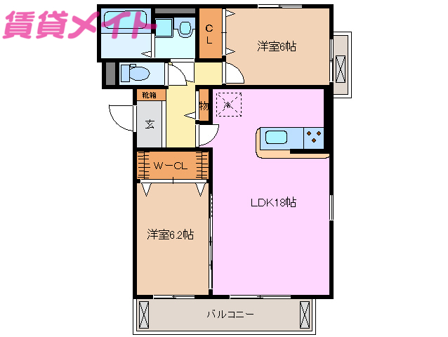 maisonすずかけの間取り写真