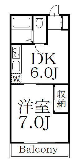 ＪＲ中央線 中野駅 徒歩3分 3階建 築52年の間取り写真