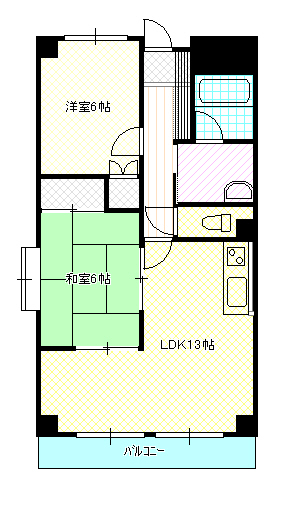 岡山市南区築港新町のマンションの間取り