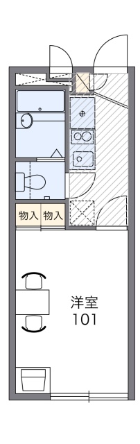 広島市東区馬木のアパートの間取り