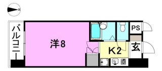 松山市西一万町のマンションの間取り